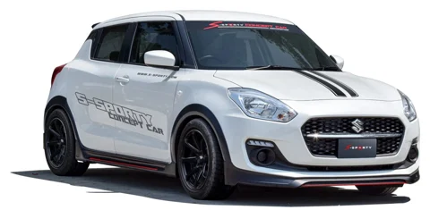 ชุดแต่ง SWITF 2022 – SPORTY ภาพรถเต็มคันมุมหน้าจากต้นทาง S-Sporty