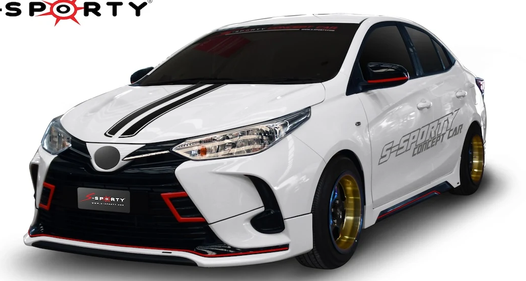 ชุดแต่ง TOYOTA ATIV 2020 – SPORT 1 ภาพรถเต็มคันมุมหน้าจากต้นทาง S-Sporty