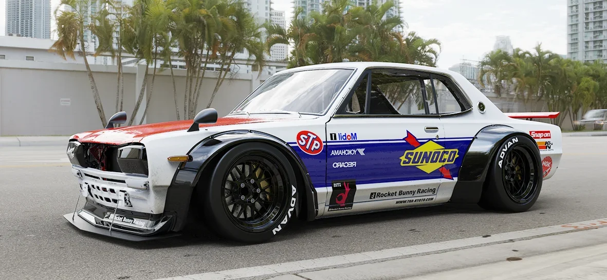 ชุดแต่งไวด์บอดี้ Complete Wide Body Aero Kit - V2.0 NISSAN Hakosuka Skyline 2000 GT-R KPGC-10 without Rear Wing Pandem ภาพสินค้าที่เลือก