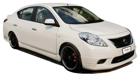 ชุดแต่ง ALMERA 2015 – S1 ภาพรถเต็มคันมุมหน้าจากต้นทาง S-Sporty
