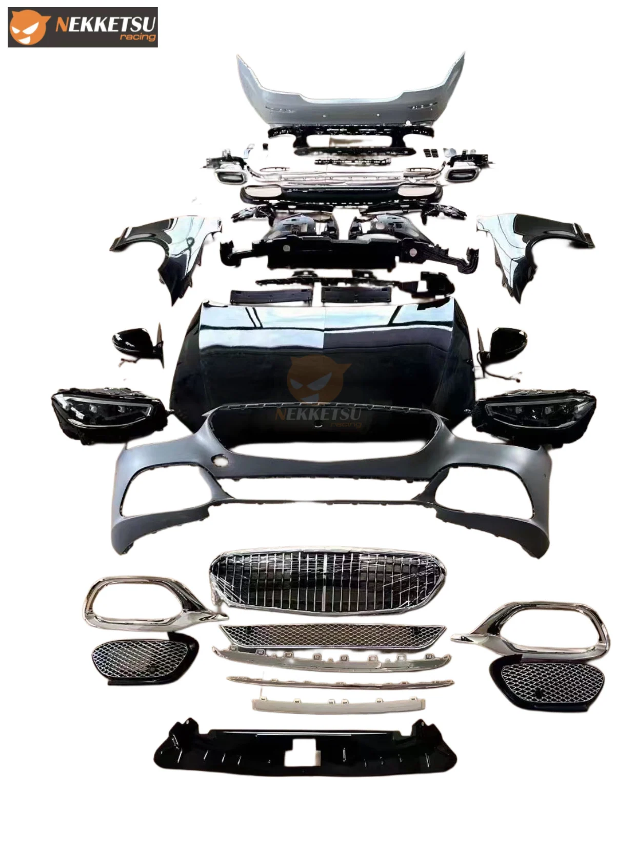 ชุดแต่ง Mercedes-Benz S Class W221 2006 2009 W221 เป็น W223 เปลี่ยนหน้า ไม่ตัด Body