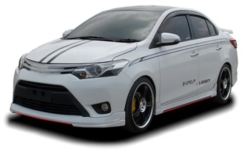 ชุดแต่ง VIOS 2014 – SPT3 ภาพรถเต็มคันมุมหน้าจากต้นทาง S-Sporty