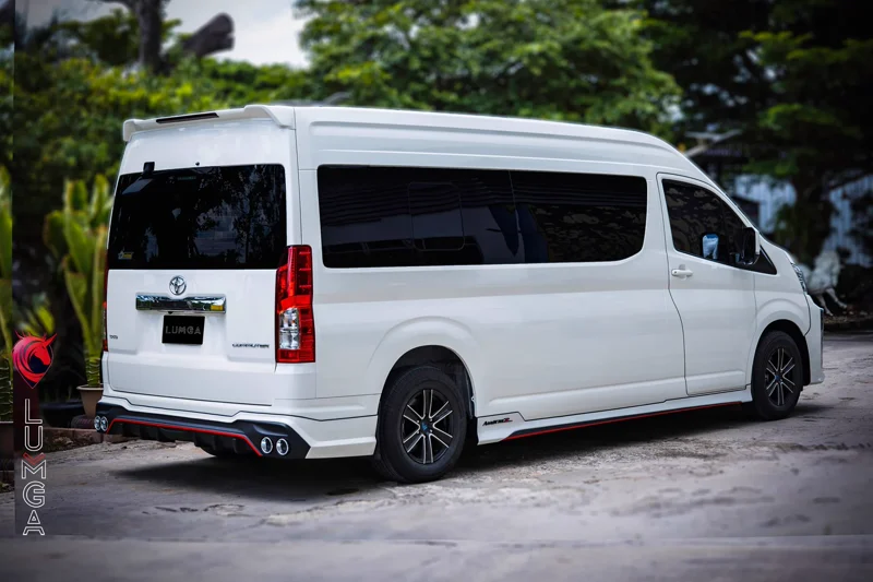ชุดแต่ง Toyota Commuter 2019 สเกิร์ตหน้าสไตล์ Lumga (ลัมกา) 1 ชุด 4-6 ชิ้น - TOYOTA Bodykits Commuter 2020 & Bodykits Hiace ชุดแต่งรถ ภาพ 9