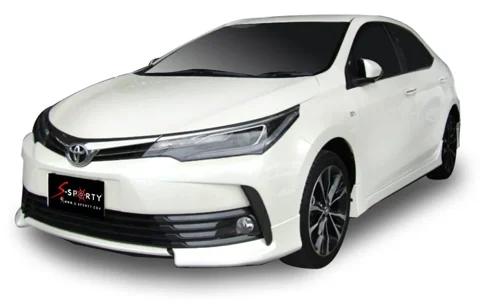 ชุดแต่ง ALTIS 2016 – SPORT 1 ภาพรถเต็มคันมุมหน้าจากต้นทาง S-Sporty