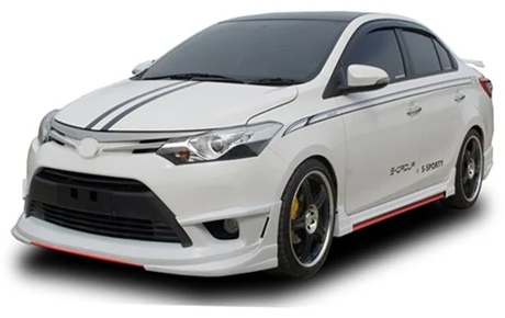ชุดแต่ง VIOS 2014 – S4 ภาพรถเต็มคันมุมหน้าจากต้นทาง S-Sporty
