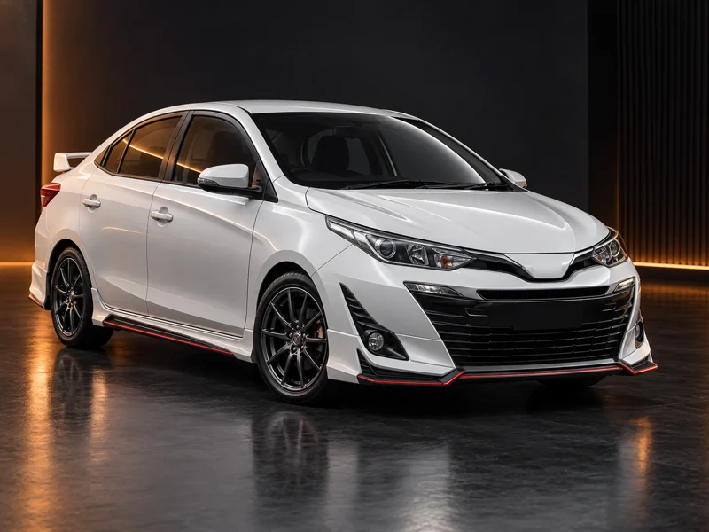 ภาพจำลองชุดแต่ง ชุดแต่ง Toyota Vios 17 22 RedLine มุมด้านหน้า สำหรับการนำเสนอ