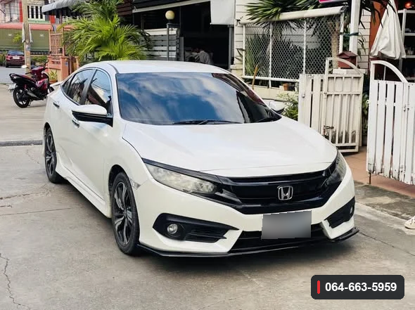 ลิ้นต่อกันชนหน้า Honda Civic FC ติดตั้งบนรถ มุมหน้าเฉียง