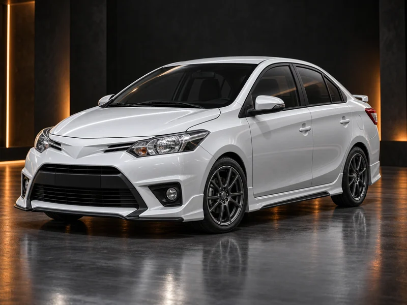 ภาพจำลองชุดแต่ง ชุดแต่ง Toyota Vios 13 16 RedLine มุมด้านหน้า สำหรับการนำเสนอ