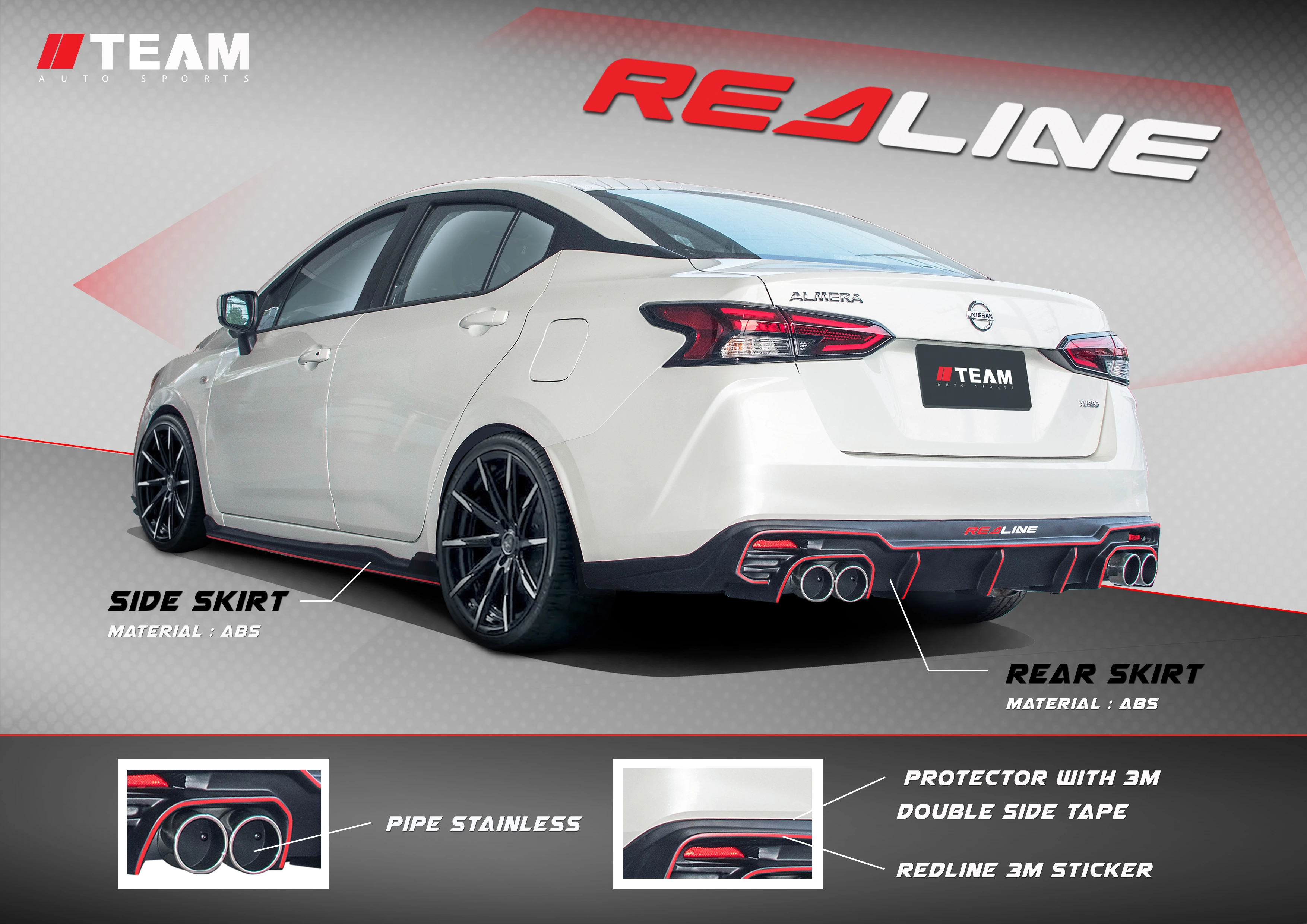 ชุดแต่ง NISSAN ALMERA WILD 2021 V.1 ( 4 PIPE) ภาพที่ 2