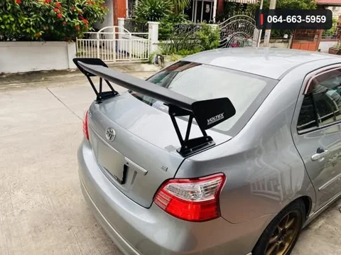 สปอยเลอร์ท้ายชั้นเดียว Toyota Vios XP90 กว้าง 140 ซม. ขาสูง 10 นิ้ว ภาพงานติดตั้งจากผู้ขาย