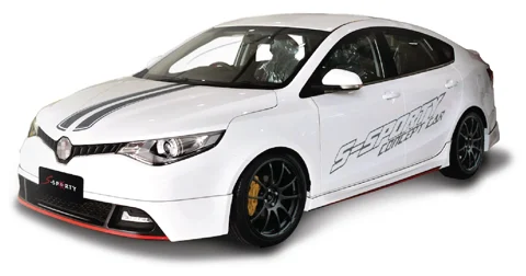 ชุดแต่ง MG5 Sedan โฉมเปิดตัวไทยปี 2015 – S-SPORTY ภาพรถเต็มคันมุมหน้าจากต้นทาง S-Sporty
