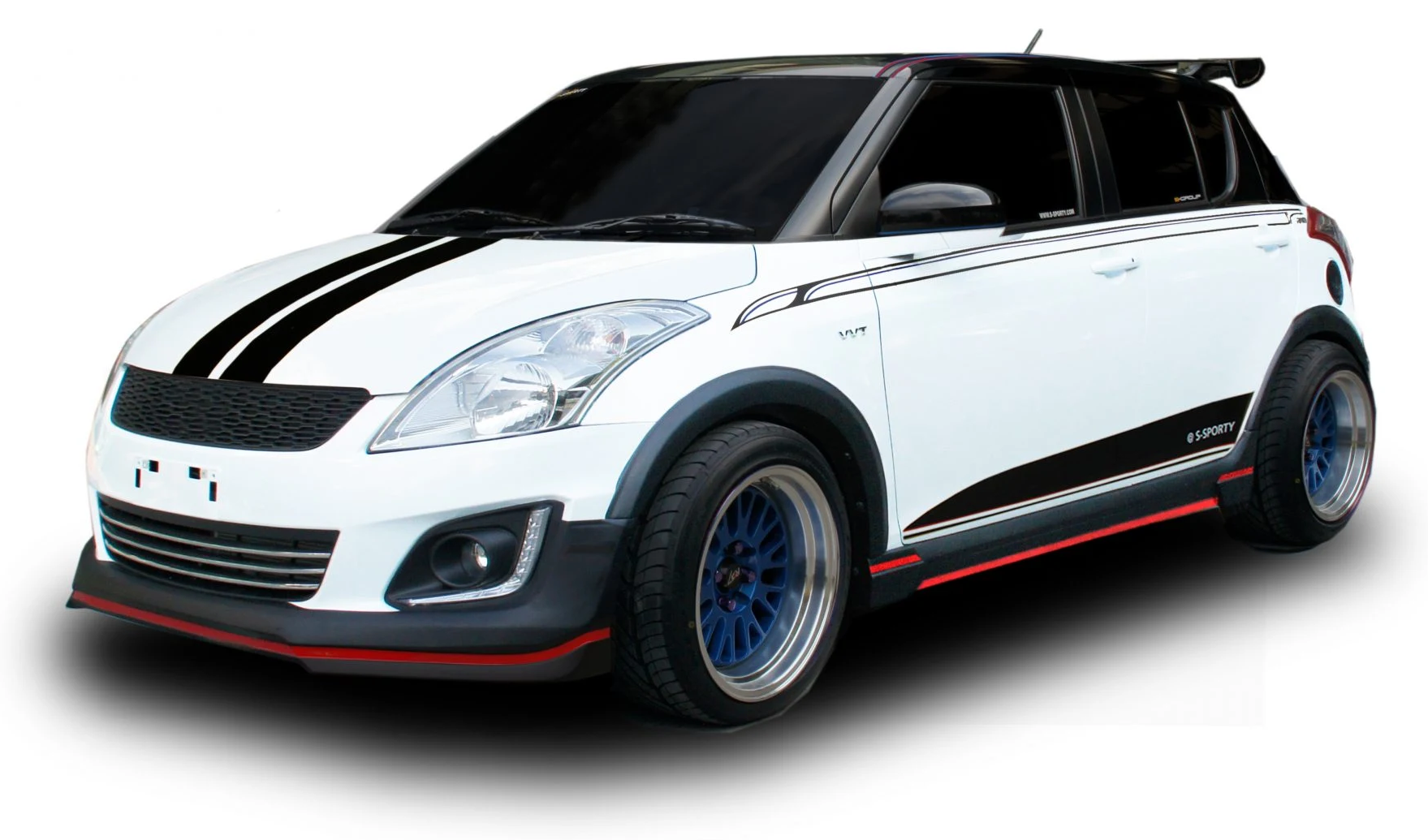 ชุดแต่ง SWIFT 2016 – SAI 1 ภาพรถเต็มคันมุมหน้าจากต้นทาง S-Sporty