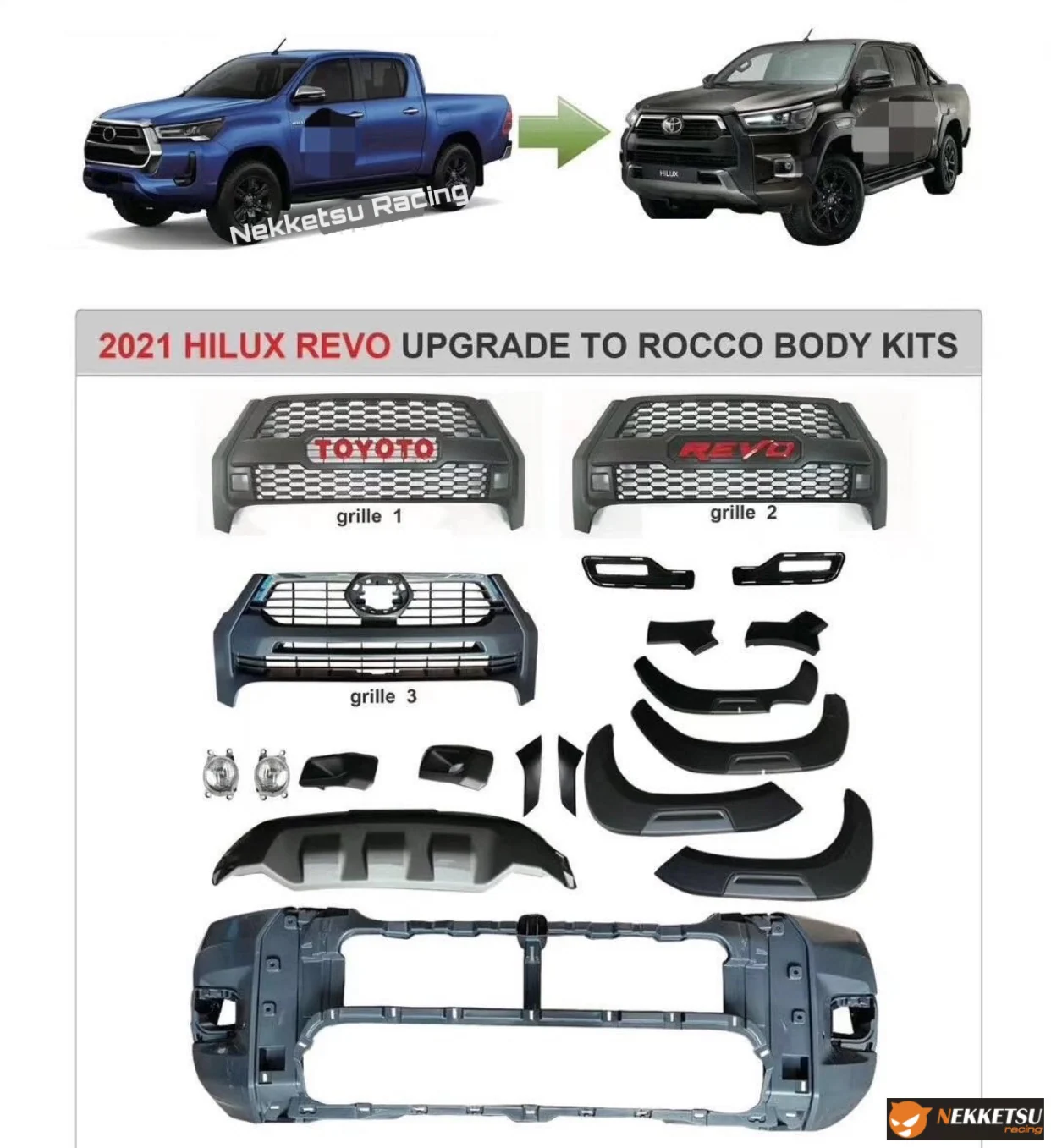 รูปชุดแต่ง ชุดแต่ง Toyota Hilux Revo 2020 2024 Rocco ภาพที่ 3