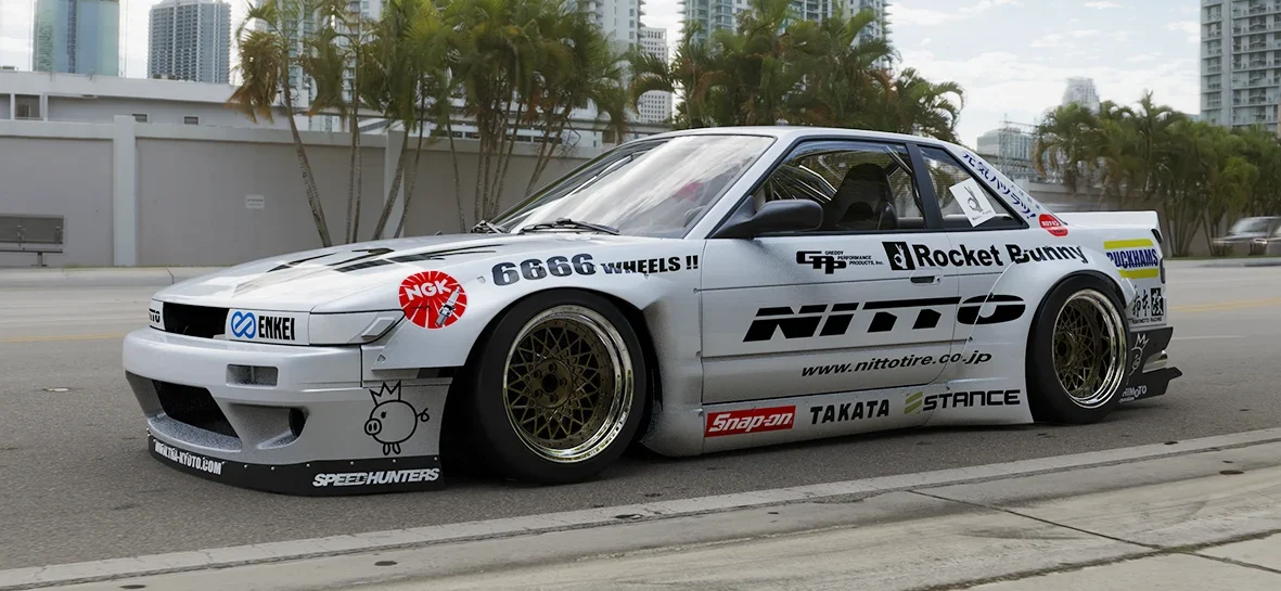 ลิ้นกันชนหน้า (ชิ้นแยก) - V2.0 NISSAN Silvia [S13] Rocket Bunny Racing ภาพสินค้าที่เลือก