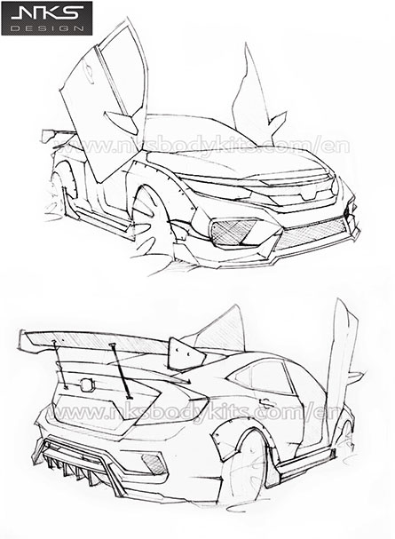 ชุดแต่งรถ Civic FC ทรง Type X Wide Body – ภาพที่ 2