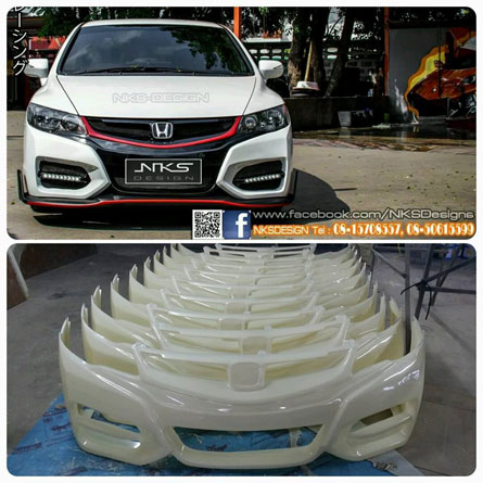 กันชนหน้า Civic FD ทรง TypeR 2015 (ABS) – ภาพที่ 3